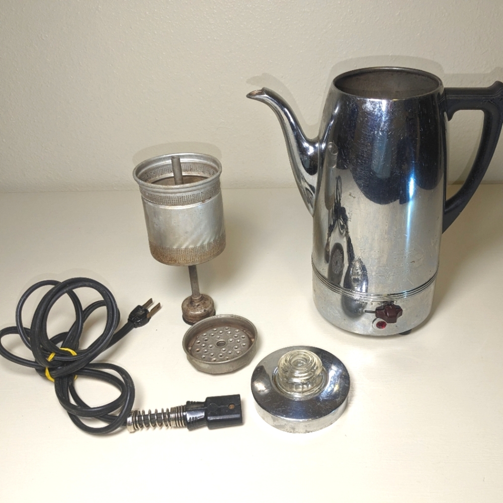 Coffeematic antique 50s percolator complete set model #4408